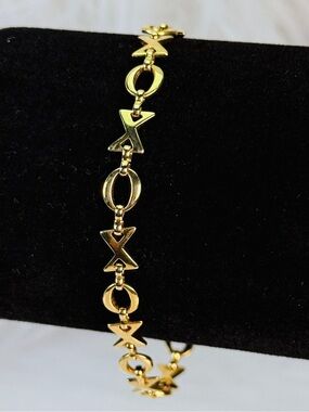 Goldtone XO Chain Link Bracelet